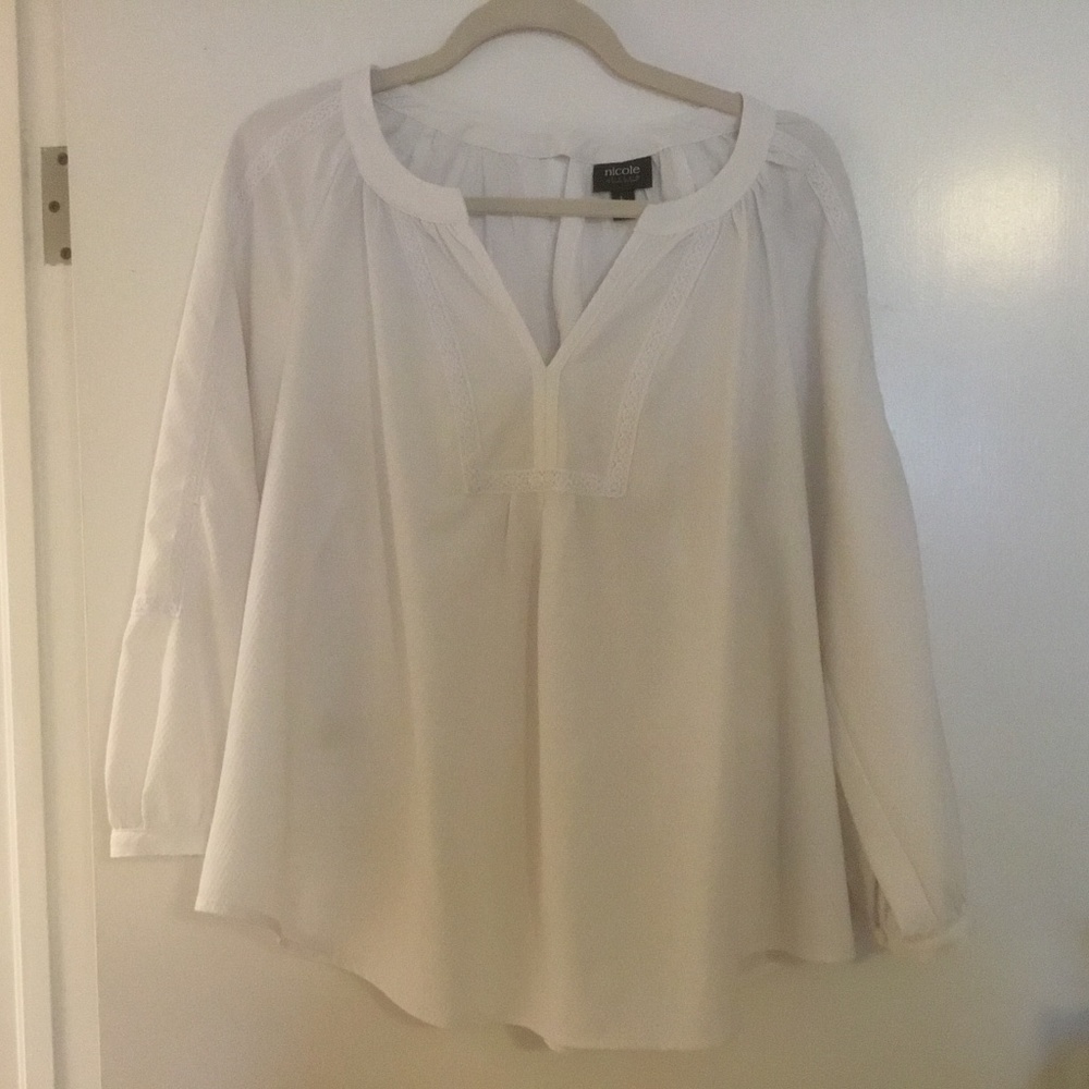 Nicole Miller cotton pique blouse